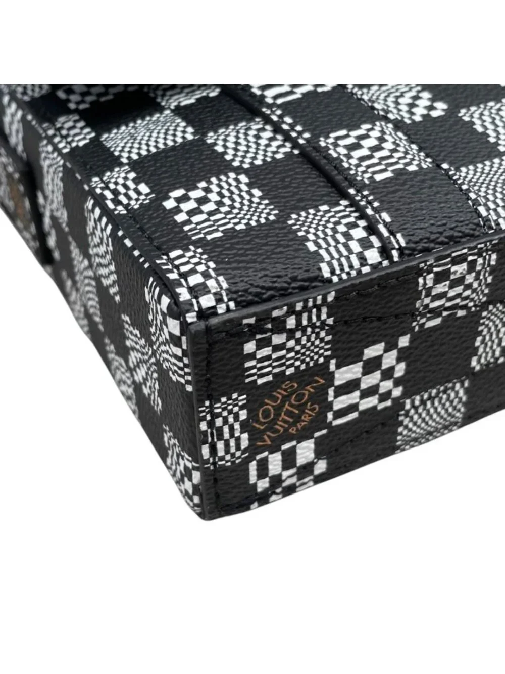 Louis Vuitton Shoulder Bag Flap Soft Trunk Damier Distorted Black White